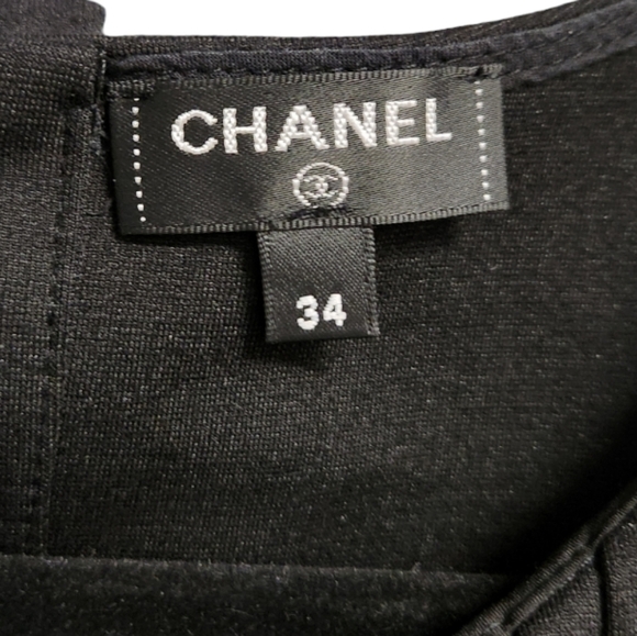 CHANEL Printed Bateau Neckline Crop Top SZ FR 34 Made in France - Picture 4 of 14